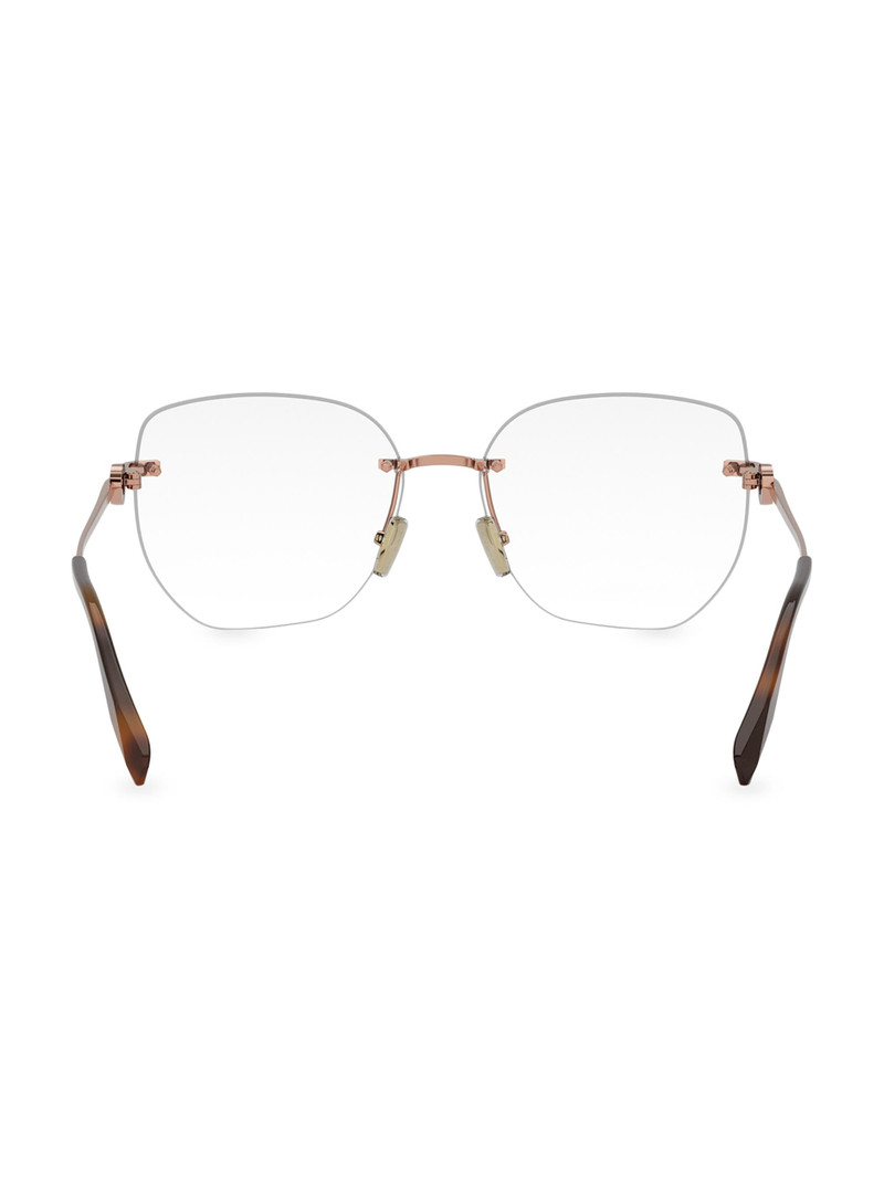 Women's 56MM Geometric Optical Glasses - Rose Gold 5
