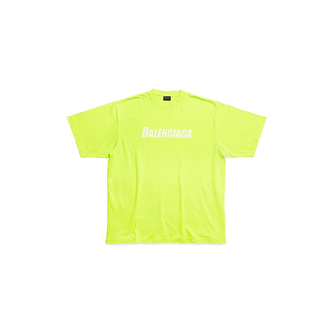 Balenciaga Caps T-Shirt Boxy Fit - Yellow - Unisex - S - Cotton