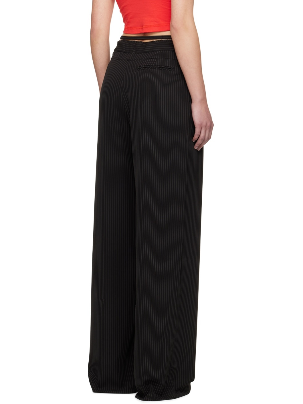 Black Double Fold Trousers - 3