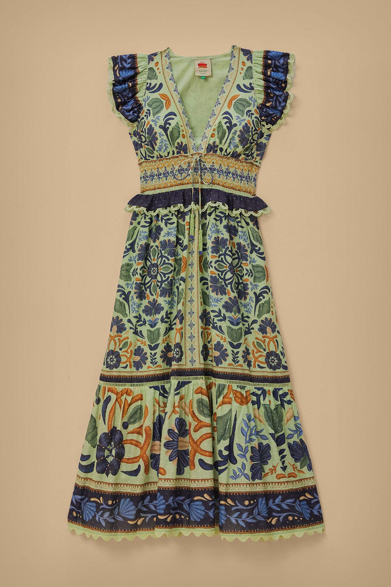 Green Ocean Tapestry Maxi Dress 7