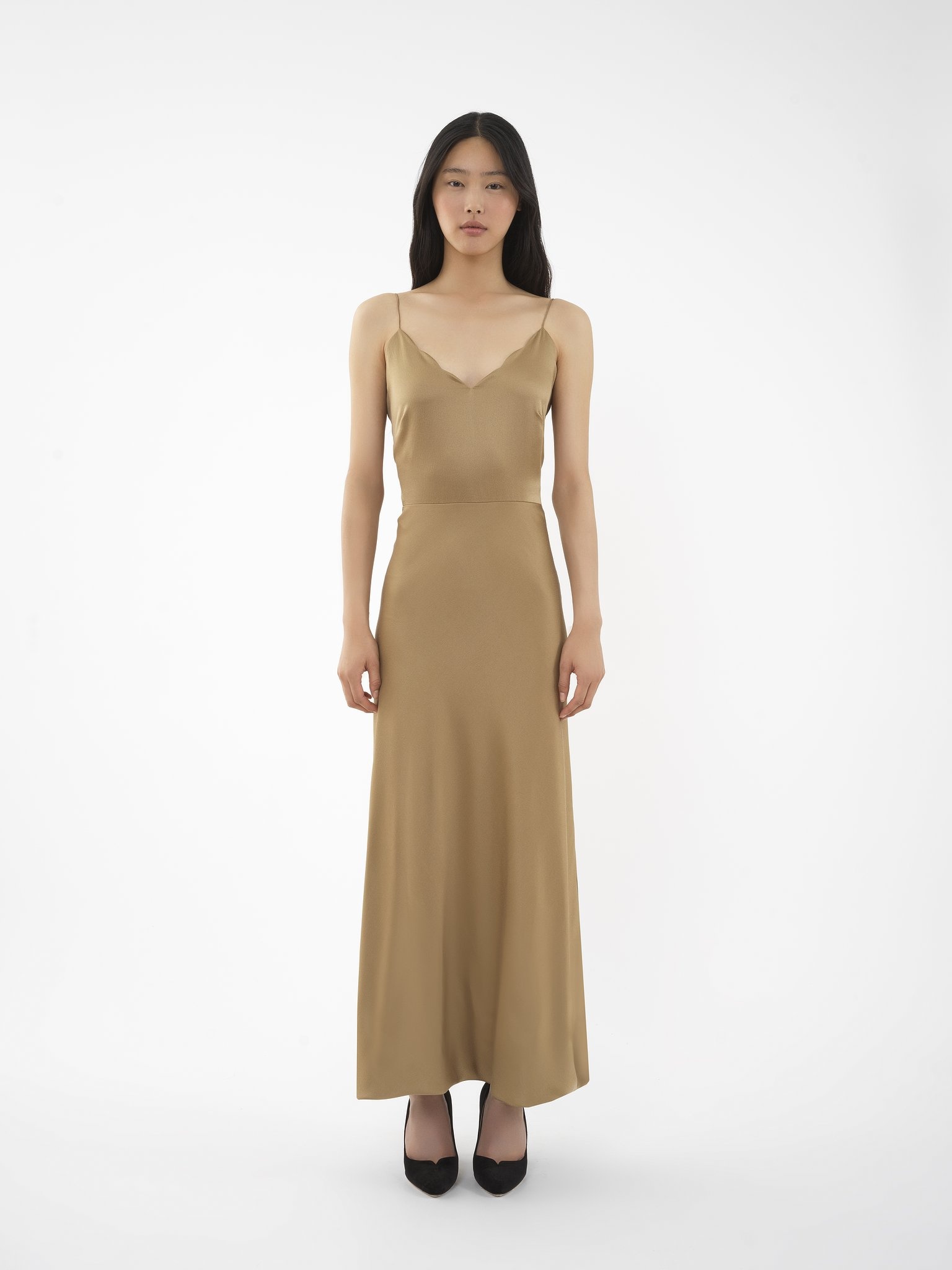 SLEEVELESS LONG FLARED DRESS - 3