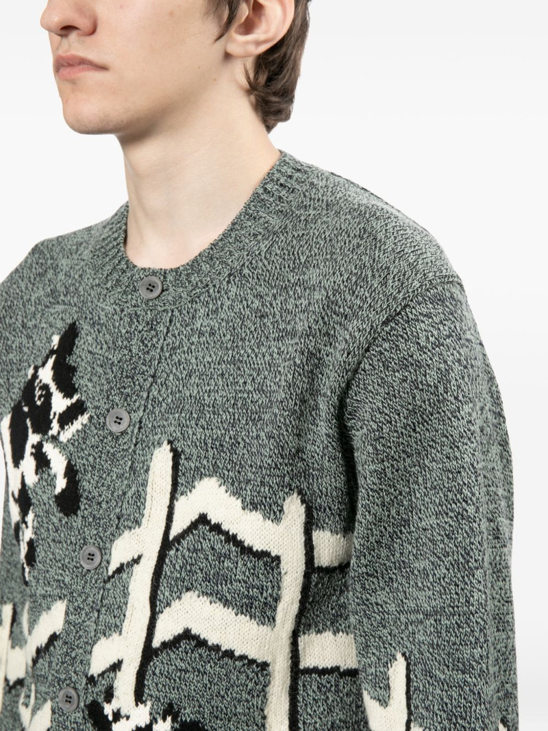 cow-appliqué cardigan 5