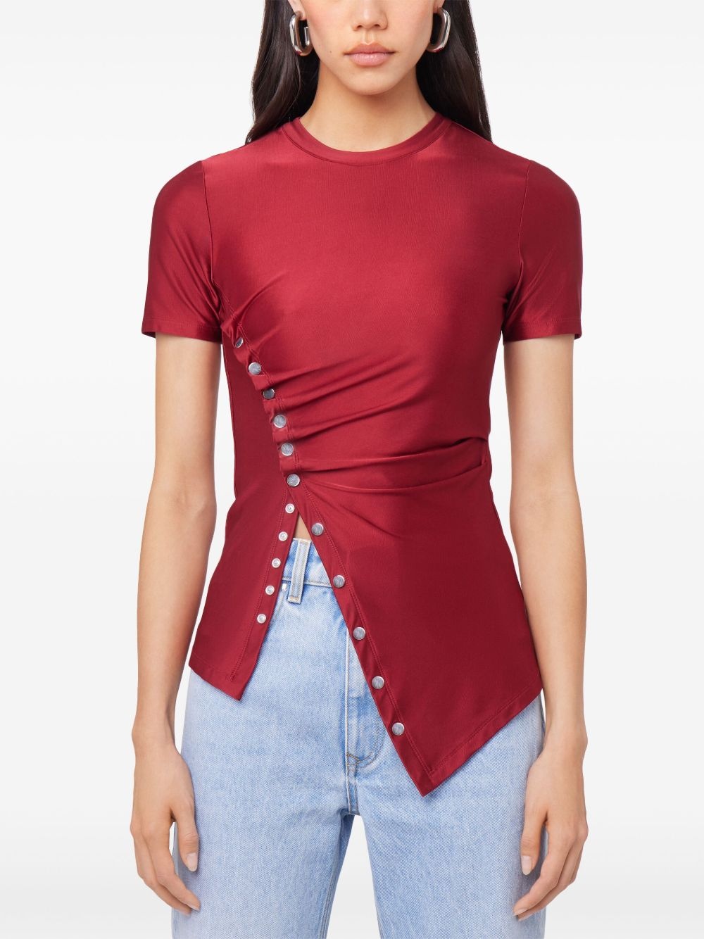 draped T-shirt - 5
