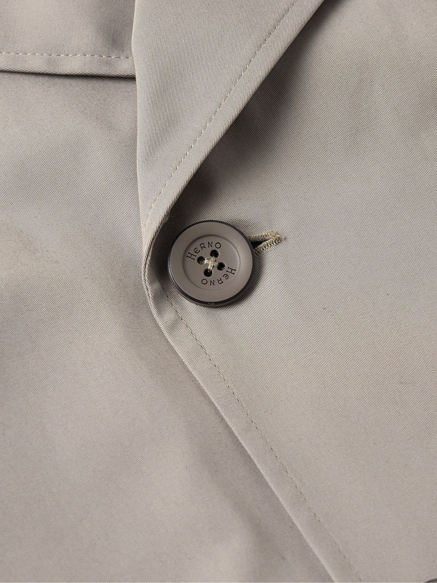 Dean Double-Breasted Cotton-Gabardine Peacoat Beige - 4