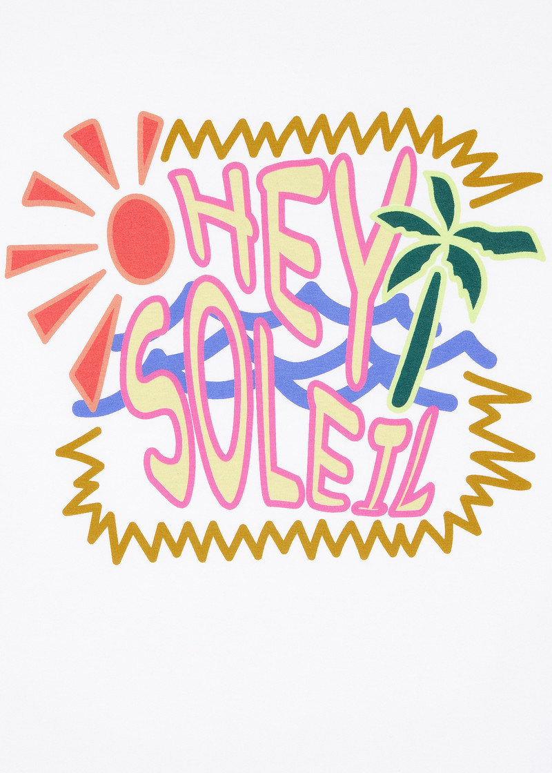 Paul Smith Women's White 'Hey Soleil' Print T-Shirt outlook
