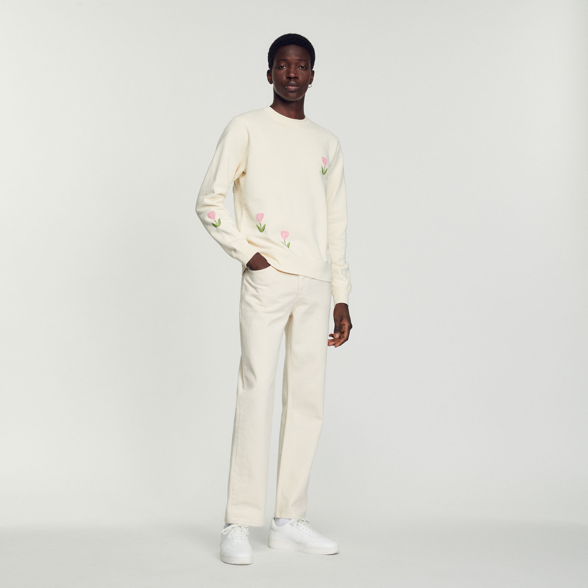 Embroidered tulip sweatshirt - 5