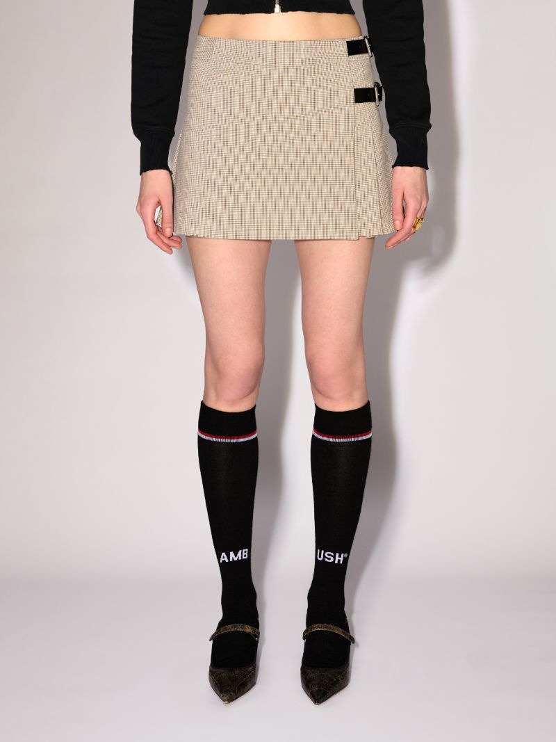 LIGHT CHECK BELTS MINI SKIRT - 3