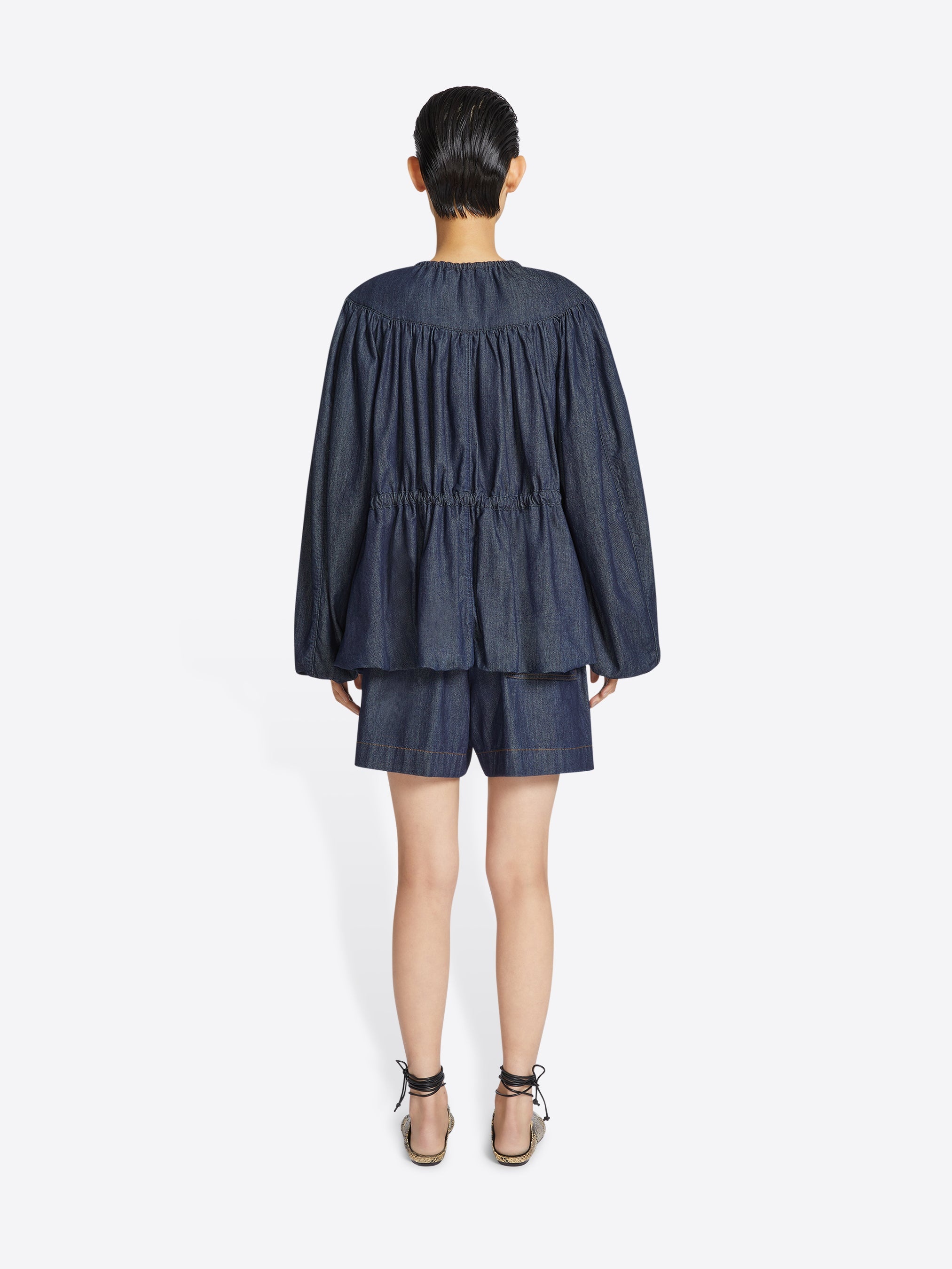 DENIM DRAWSTRING JACKET - 4