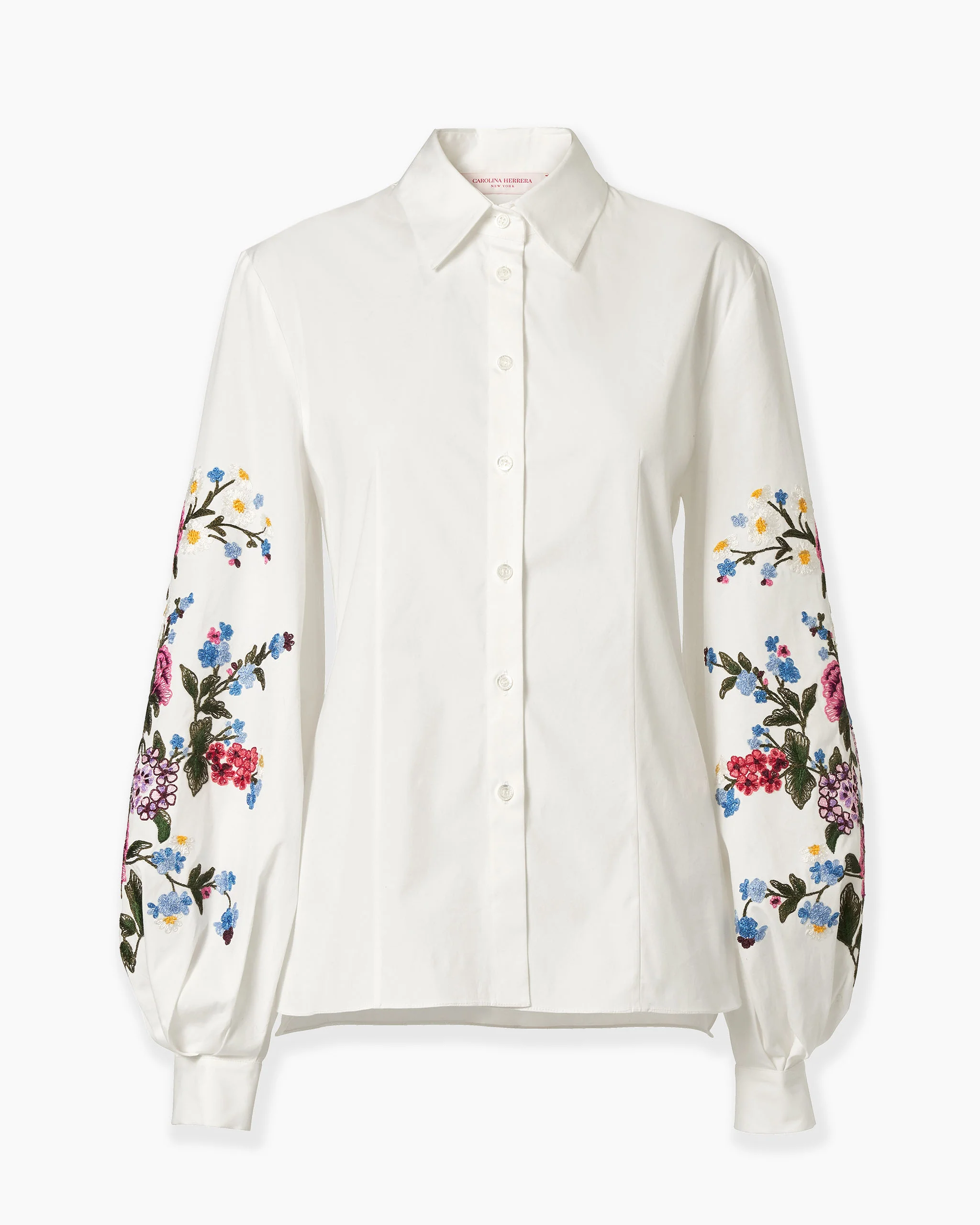 Floral-Embroidered Shirt - 1