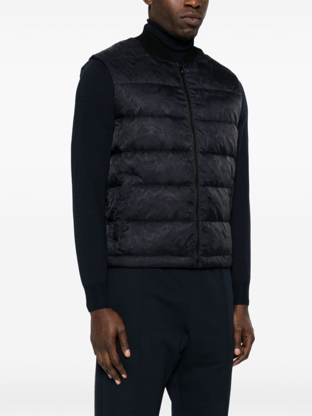 Barocco-jacquard quilted gilet - 3