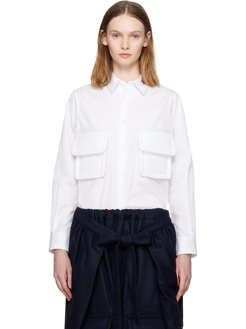 White Double Pocket Shirt 1