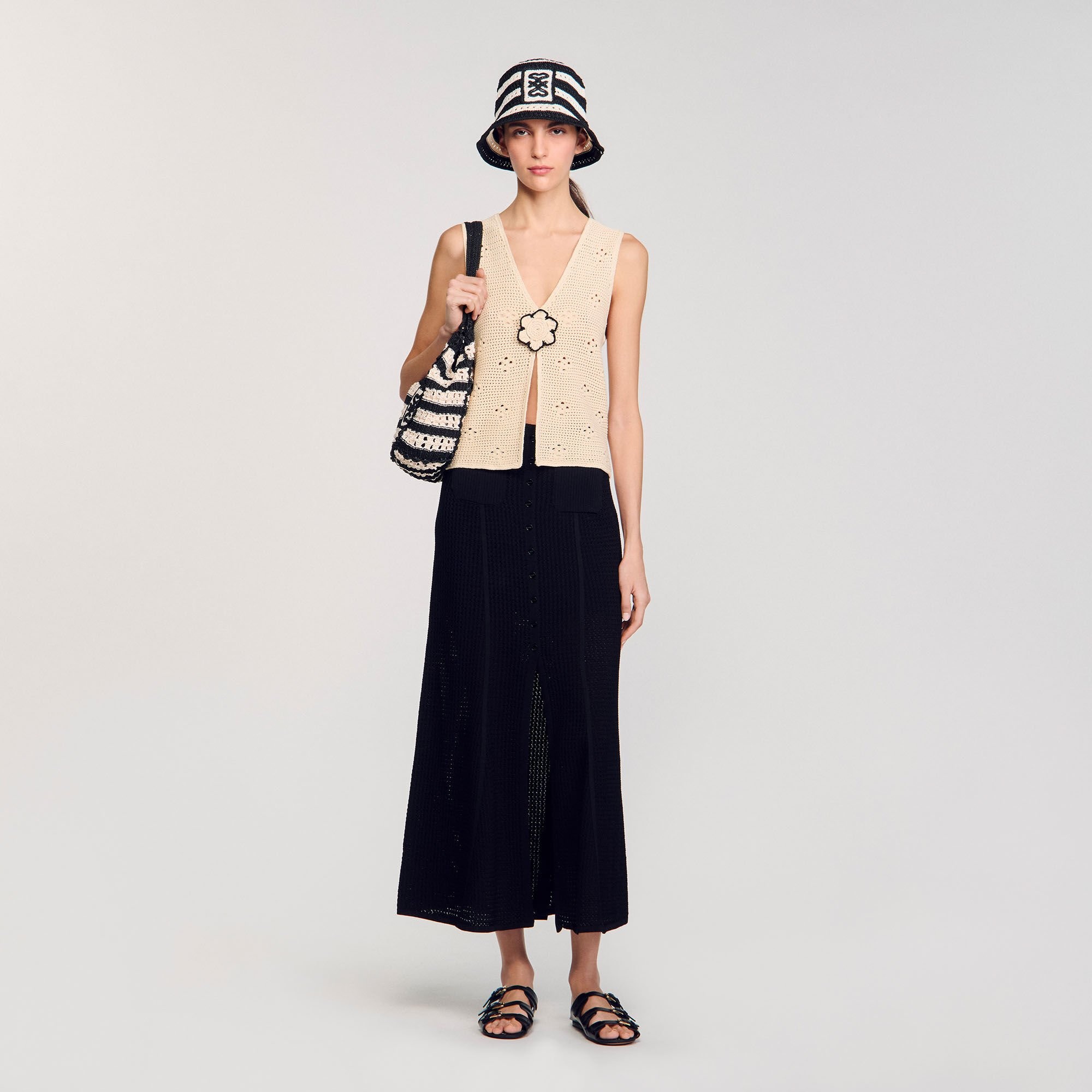MAXI DECORATIVE KNIT SKIRT - 1
