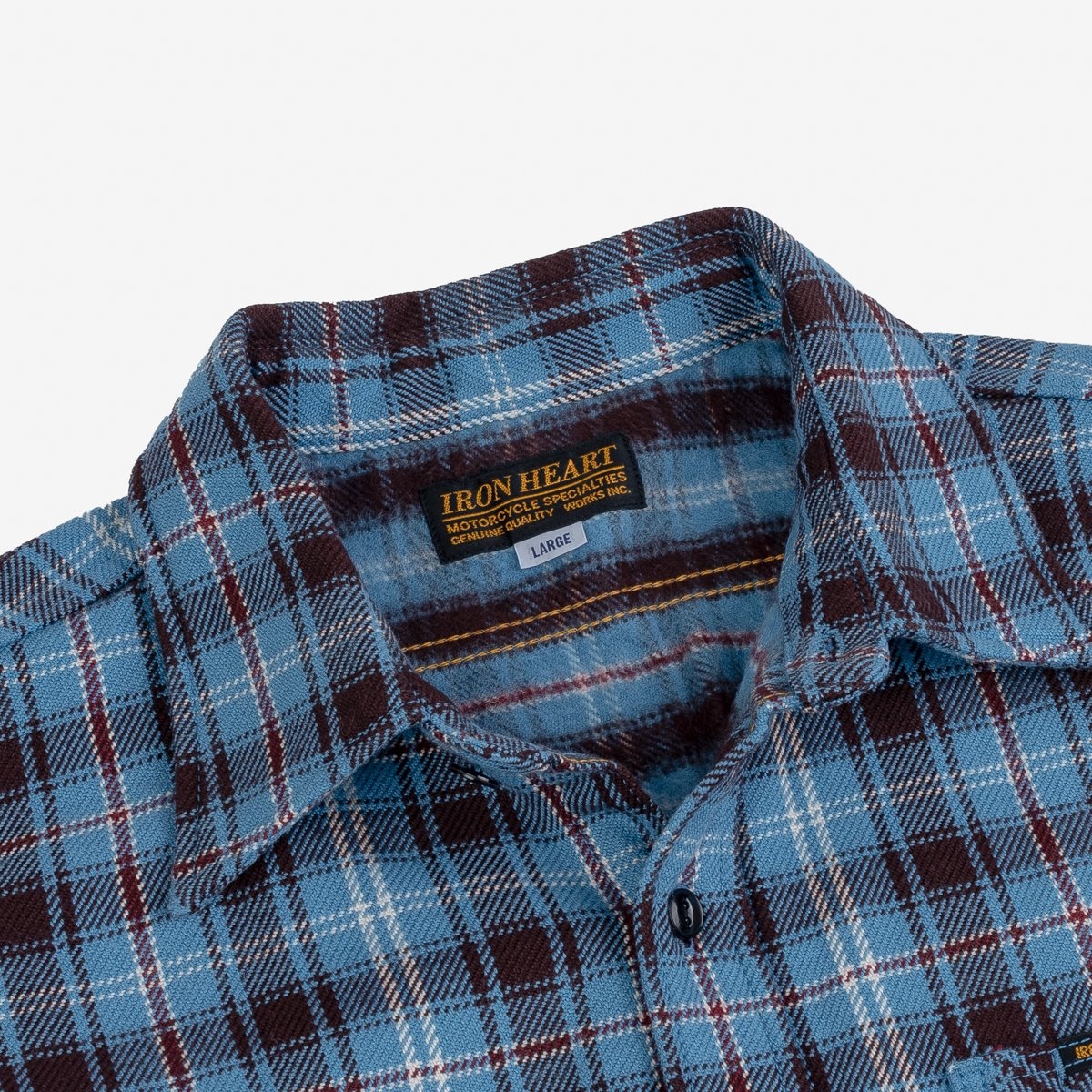 Ultra Heavy Flannel Blanket Check Work Shirt - Sax Blue - 8