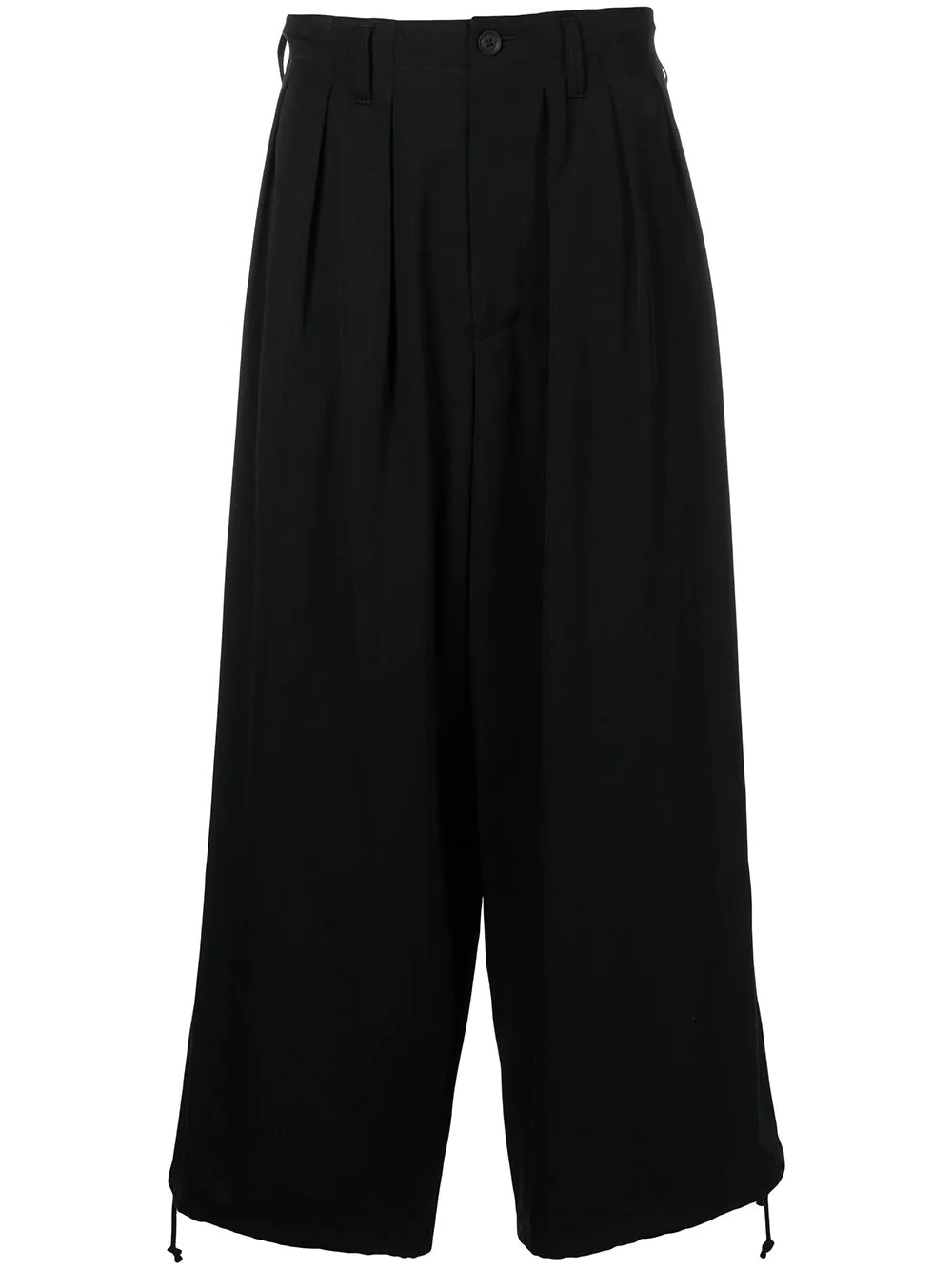 cropped wide-leg linen trousers - 1