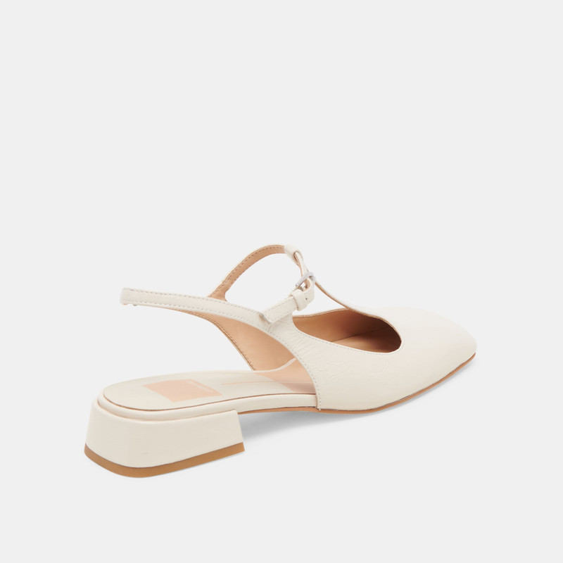 DEIDRA FLATS CREAM LEATHER 5