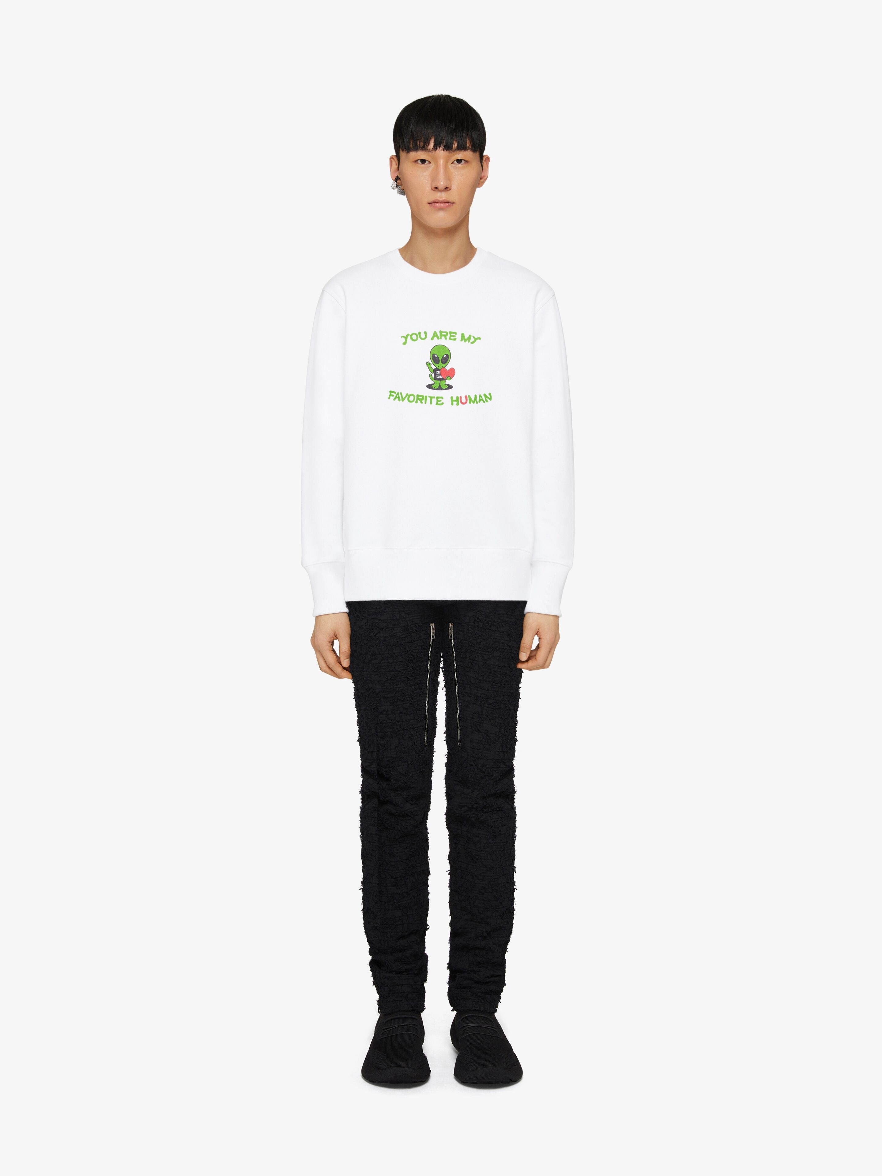 SLIM-FIT SWEATSHIRT IN PRINTED FLEECE - 2