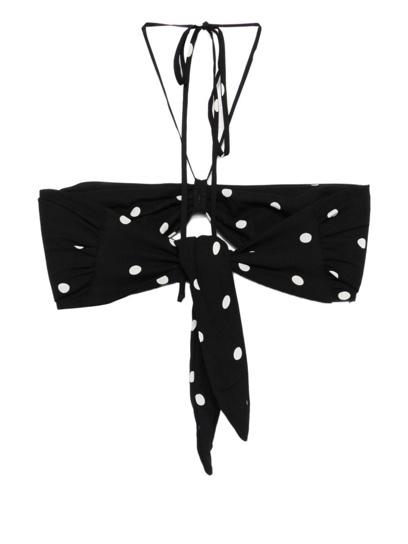 ADRIANA DEGREAS polka-dot tie-fastening bikini top outlook