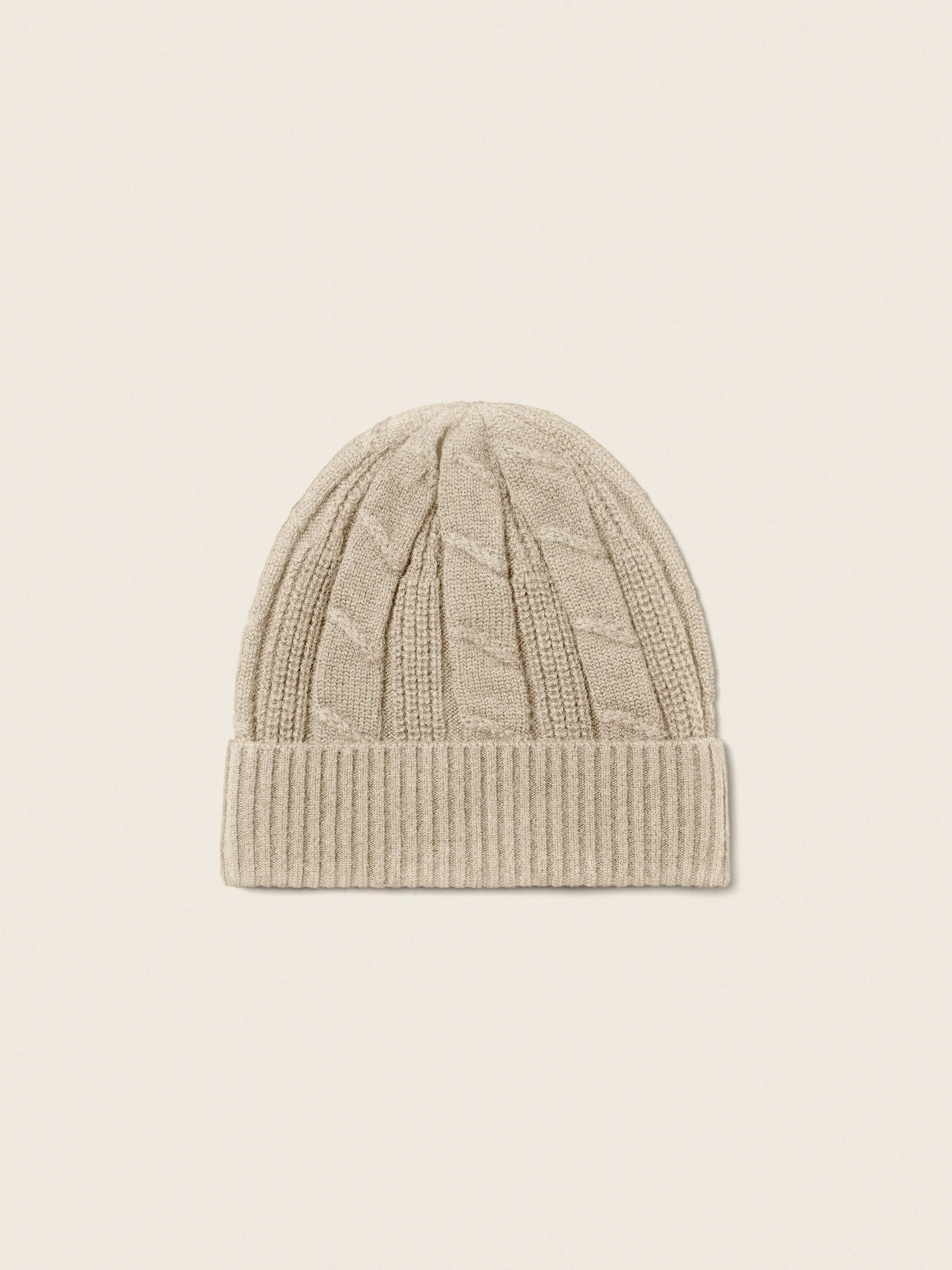 CREAM WHITE MÉLANGE OASI CASHMERE BEANIE - 1