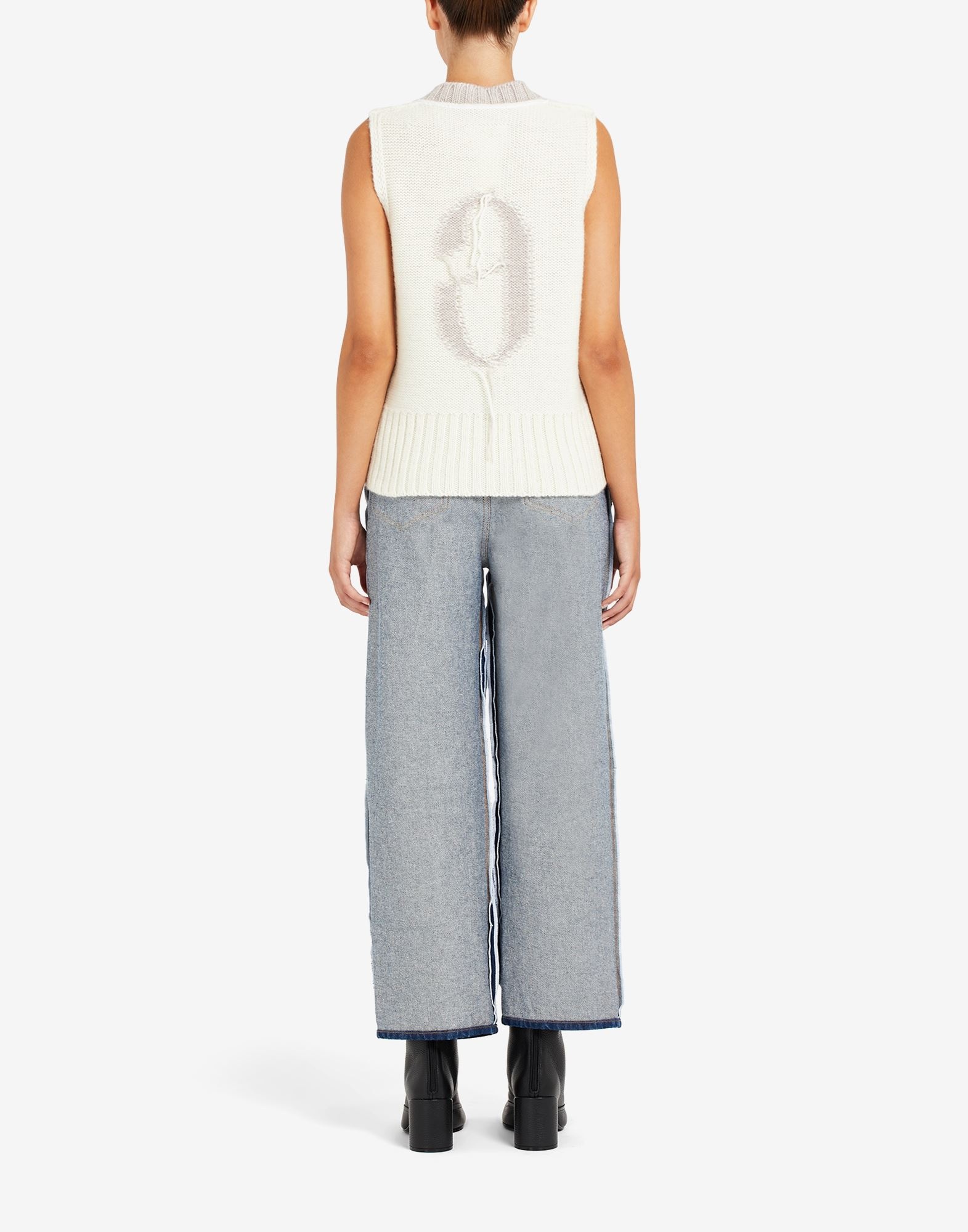 Reversed intarsia sleeveless sweater - 4