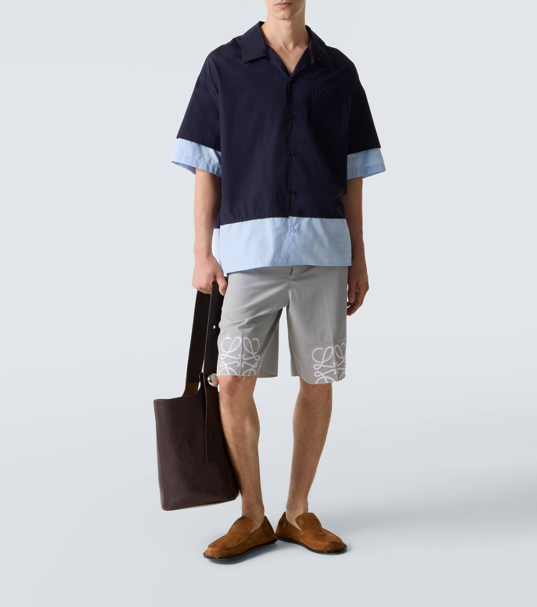 Anagram cotton poplin bowling shirt - 2