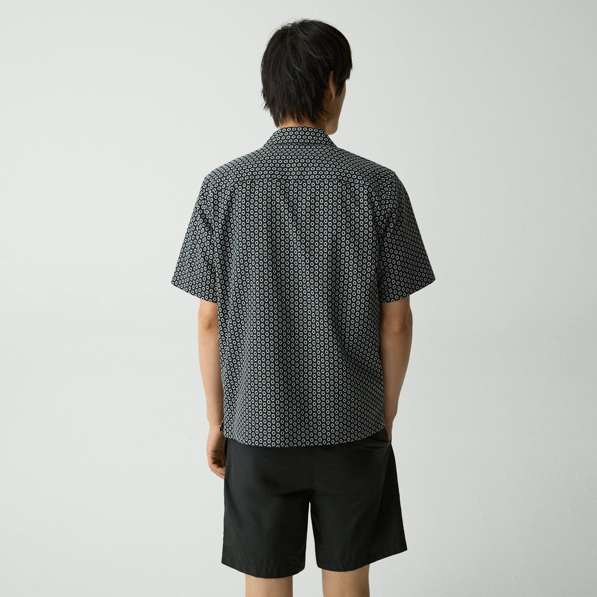 Noll Camp Shirt in Geometric Cotton - 4