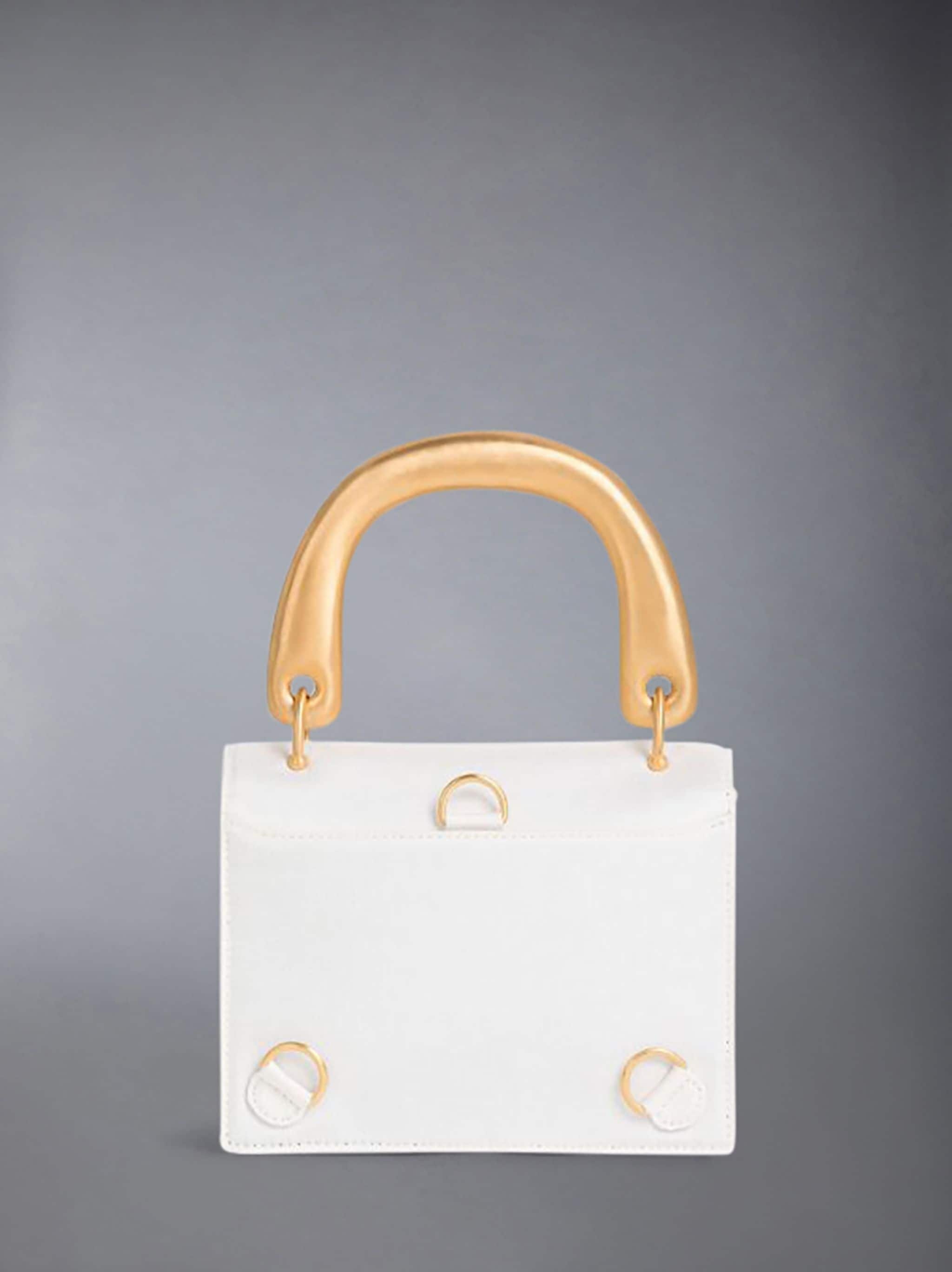 Taffeta Metal Handle Mini School Bag - 4
