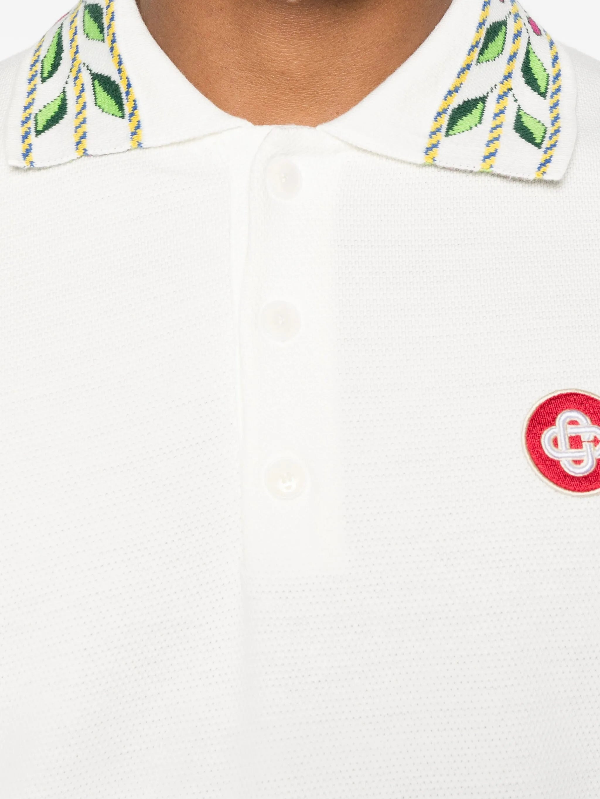 embroidered-collar polo shirt - 4