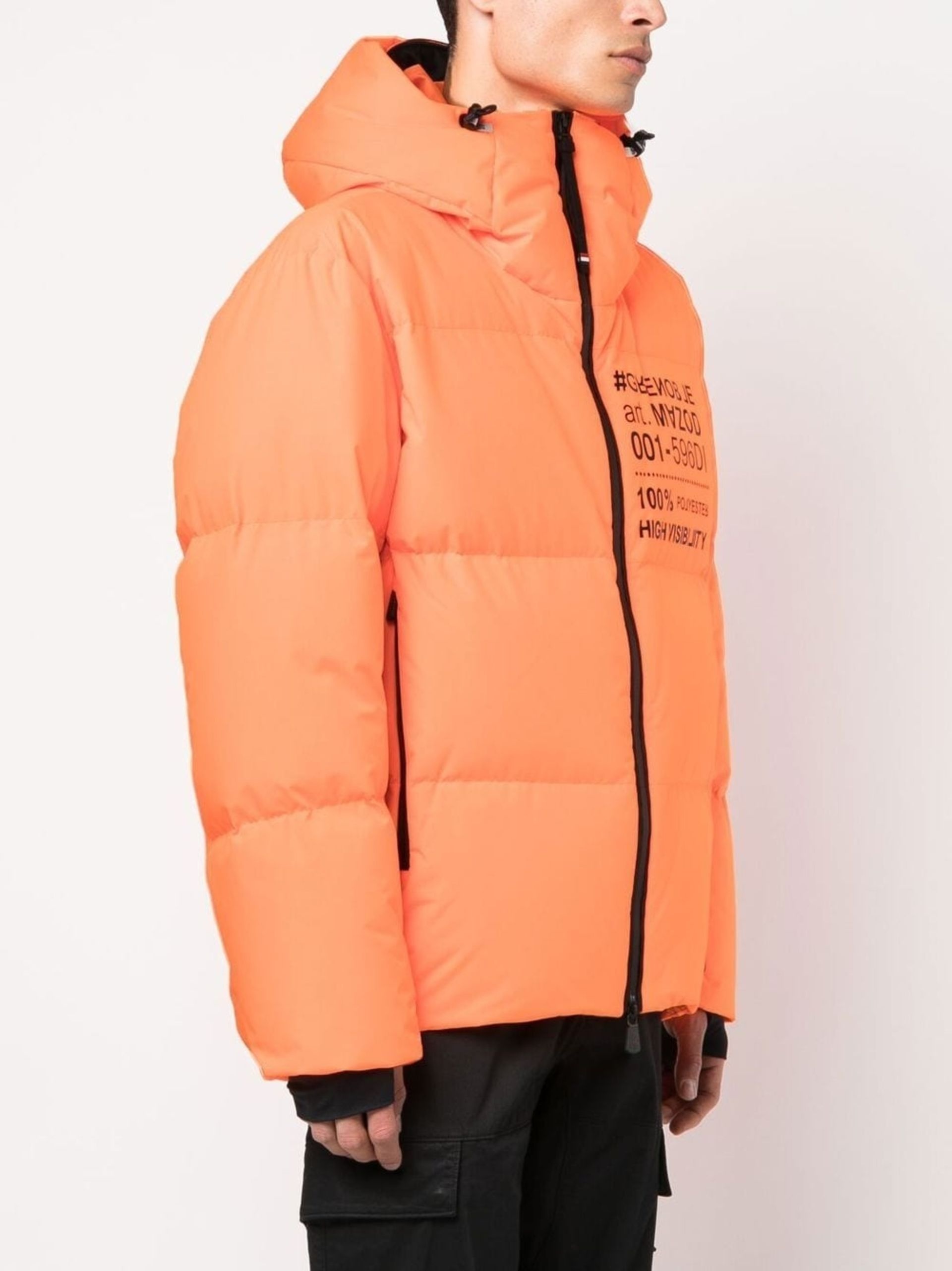 Orange Logo-Print Puffer Jacket - 3