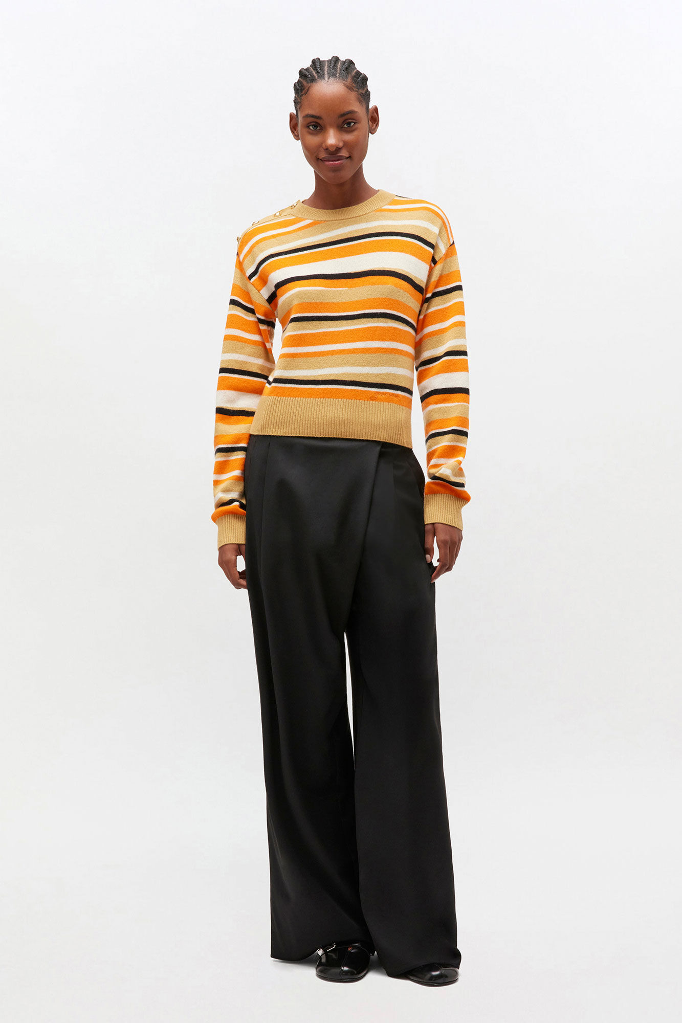BLACK CROSS-OVER PANTS - 2