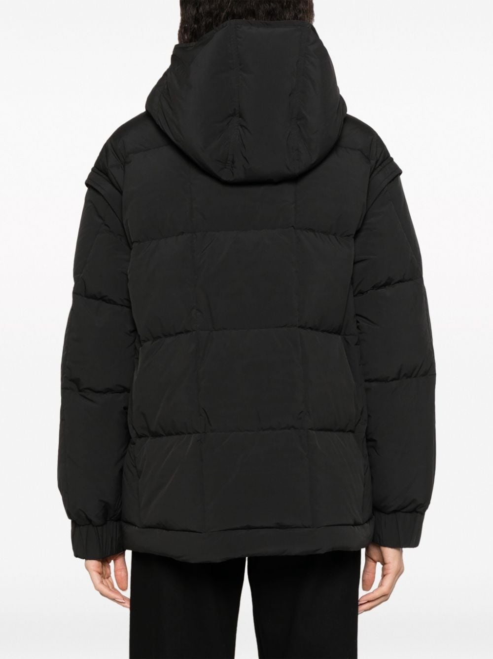 detachable-sleeves hooded puffer jacket - 4