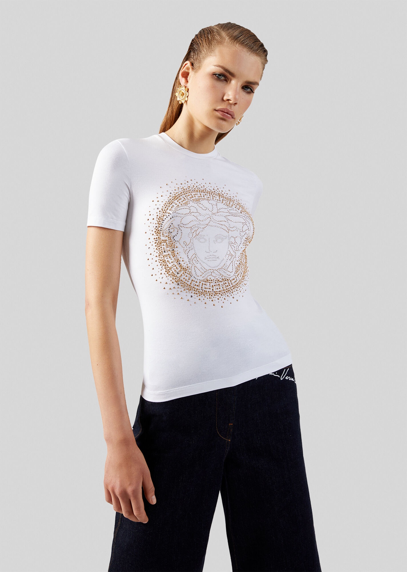 Stud Medusa Slim Fit T-Shirt - 2