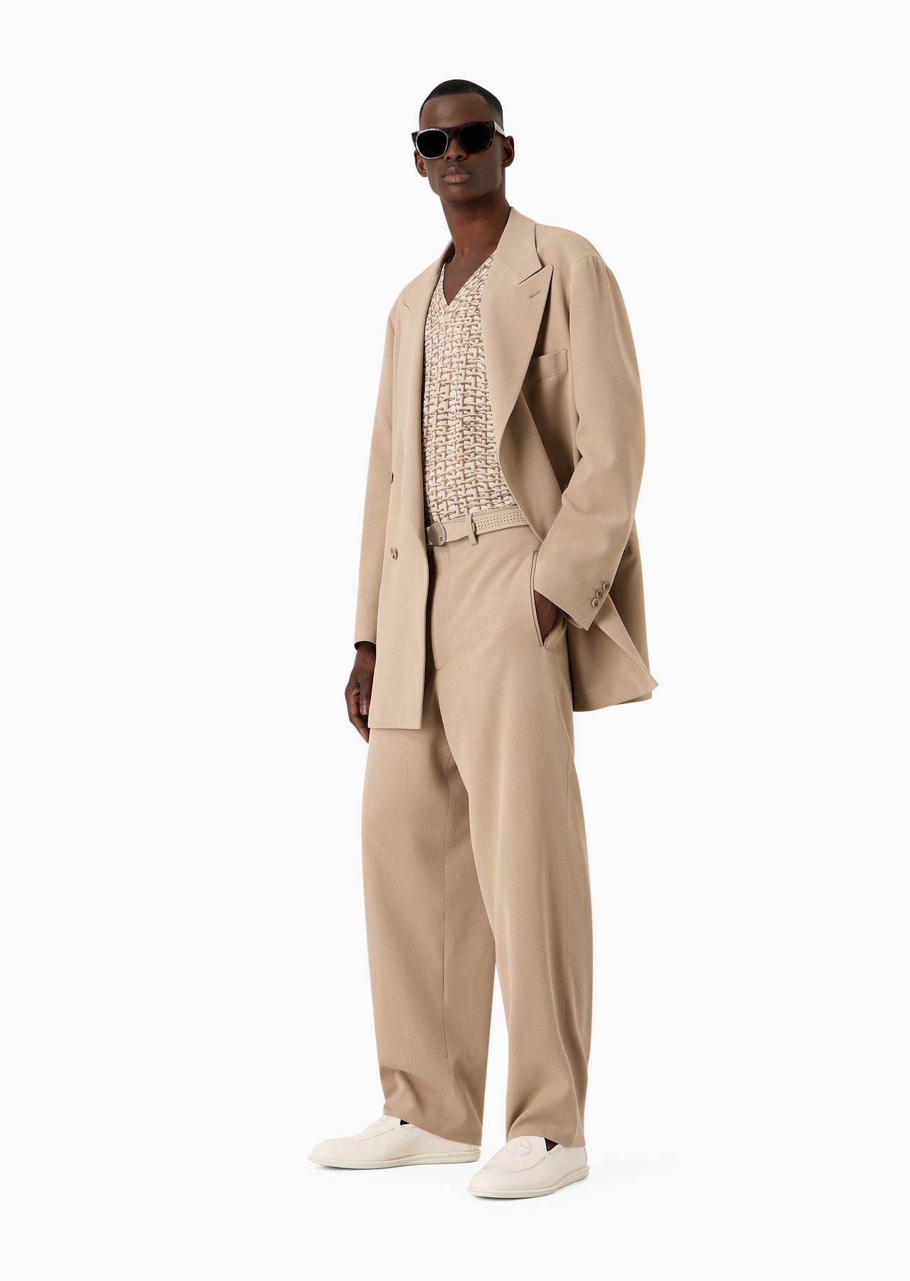 Double-breasted jacquard silk suit - 4