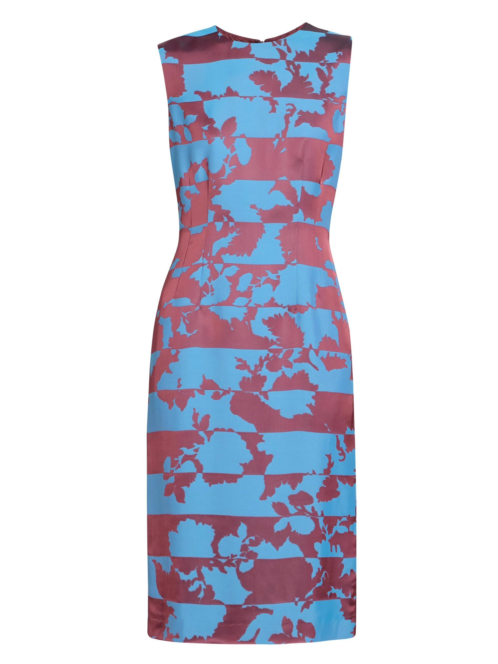 Women's Delavina Abstract Satin Sleeveless Midi-Dress - Blue - 1