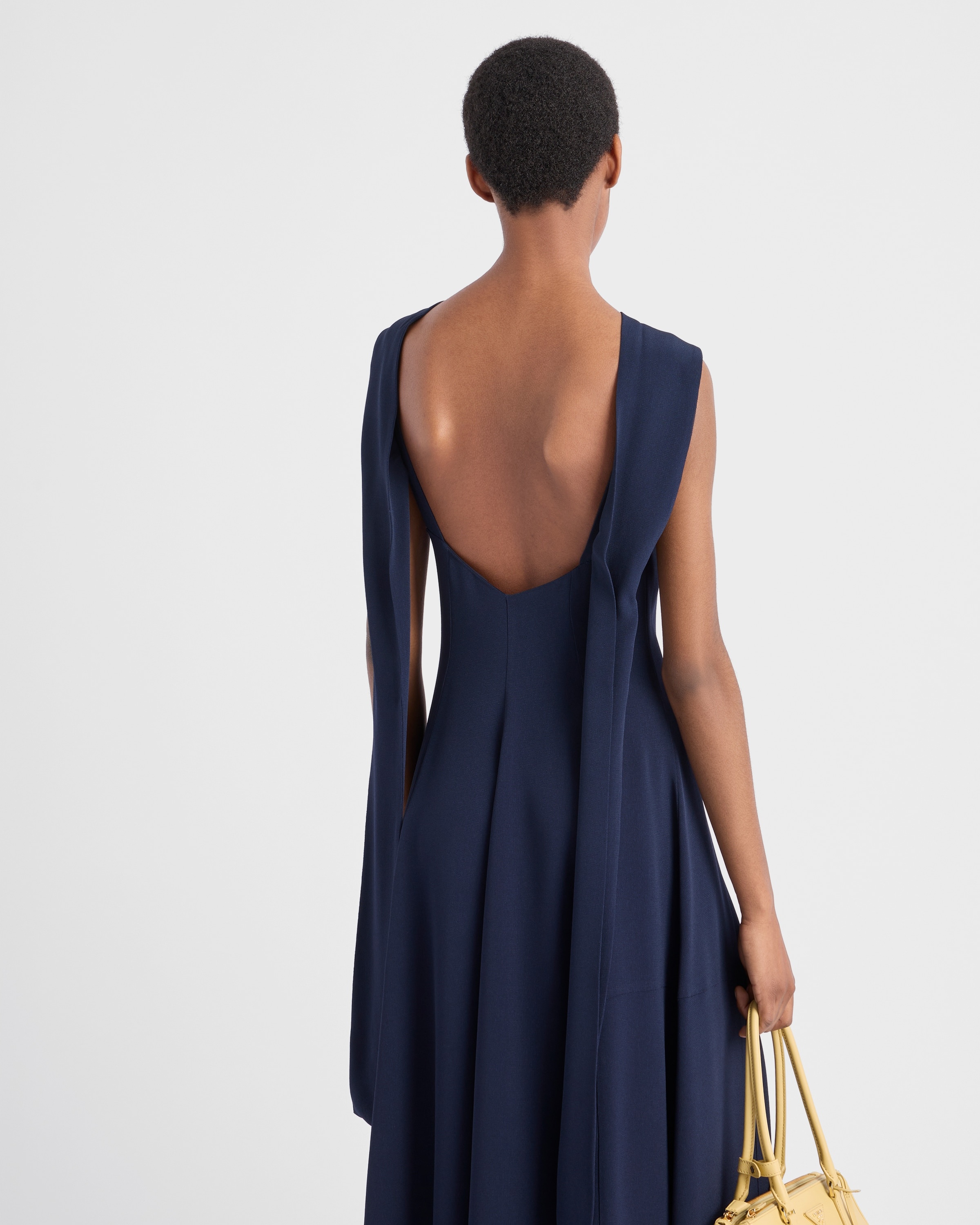 Asymmetrical satin crepe dress - 6