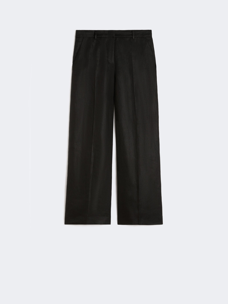 MALIZIA Linen canvas trousers - BLACK 1