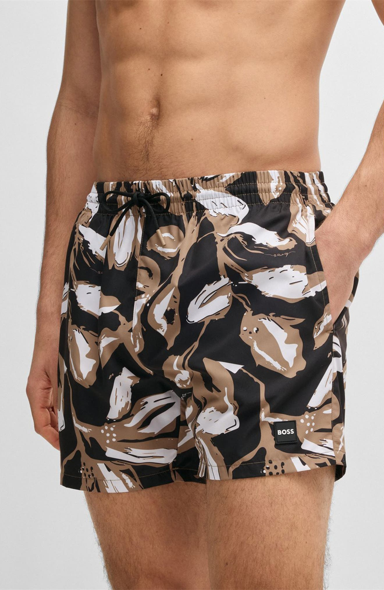 BOSS Piranha Swim Trunks in Black at Nordstrom - 3