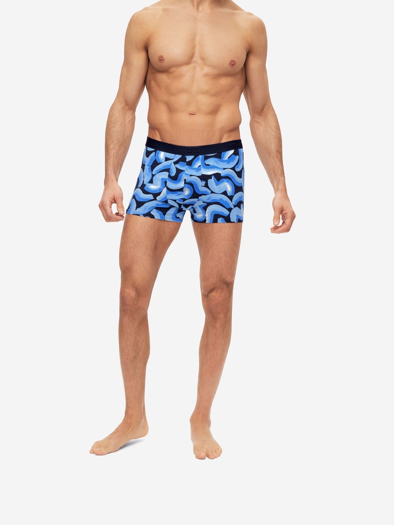 Men's Boxer Briefs Brushstroke Pima Cotton Stretch Navy - 5