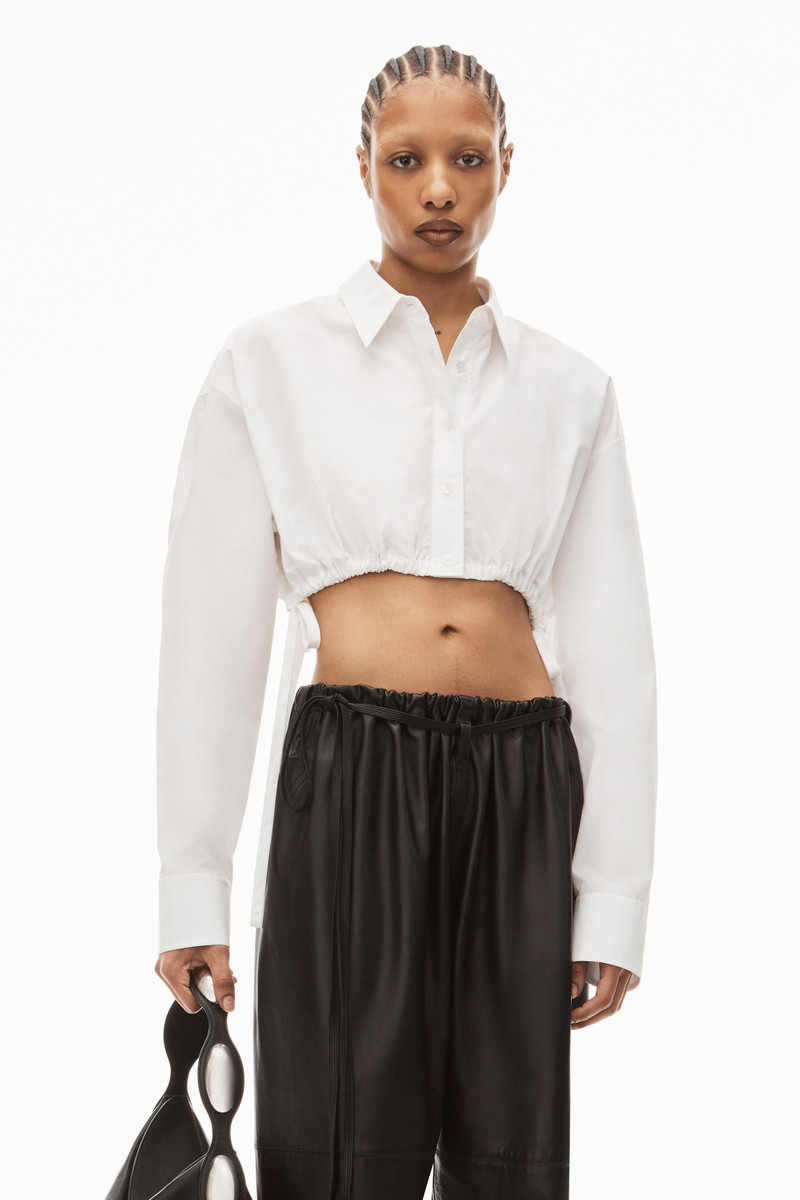 CROPPED BUTTON DOWN IN COMPACT COTTON 2