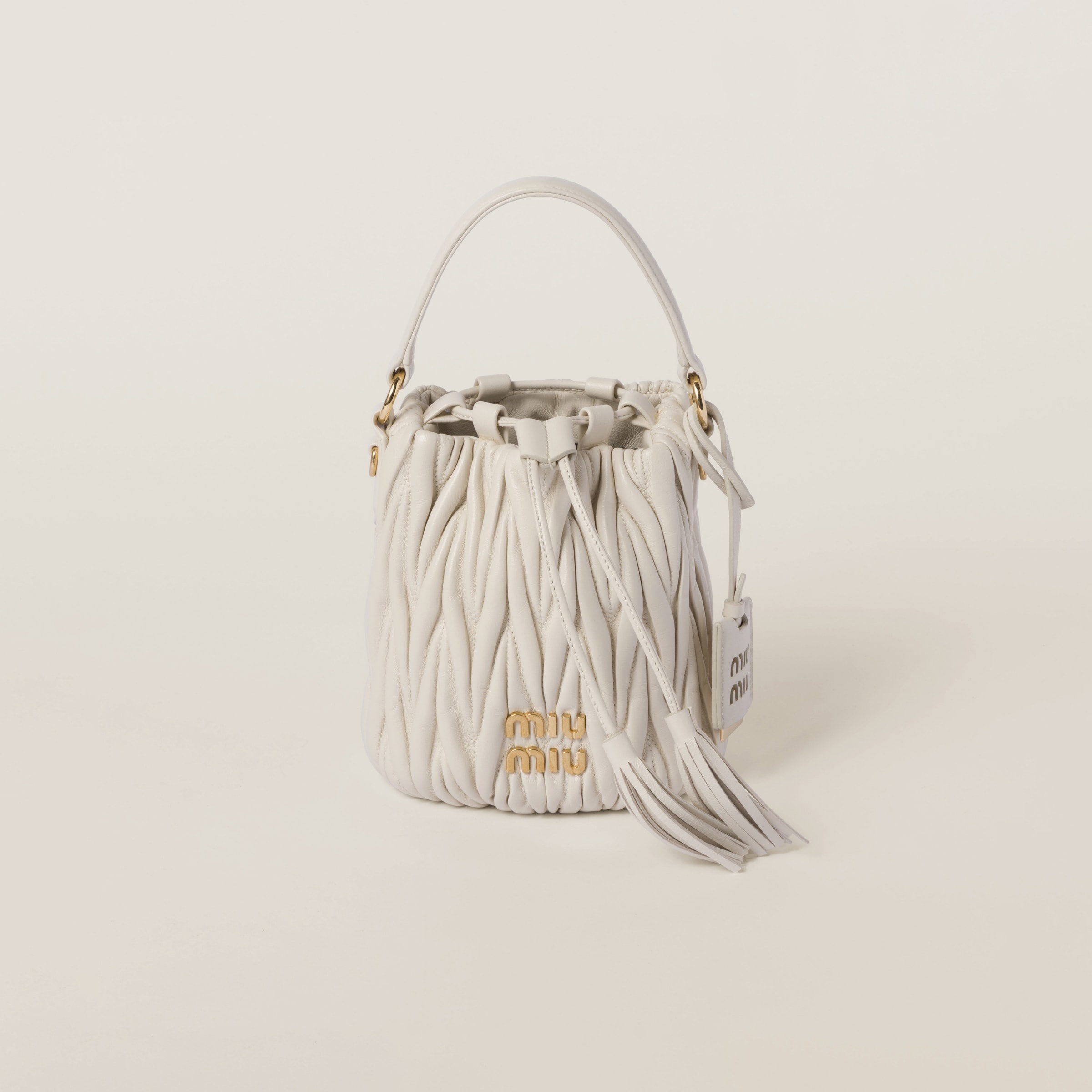 Matelassé nappa leather bucket bag - 1