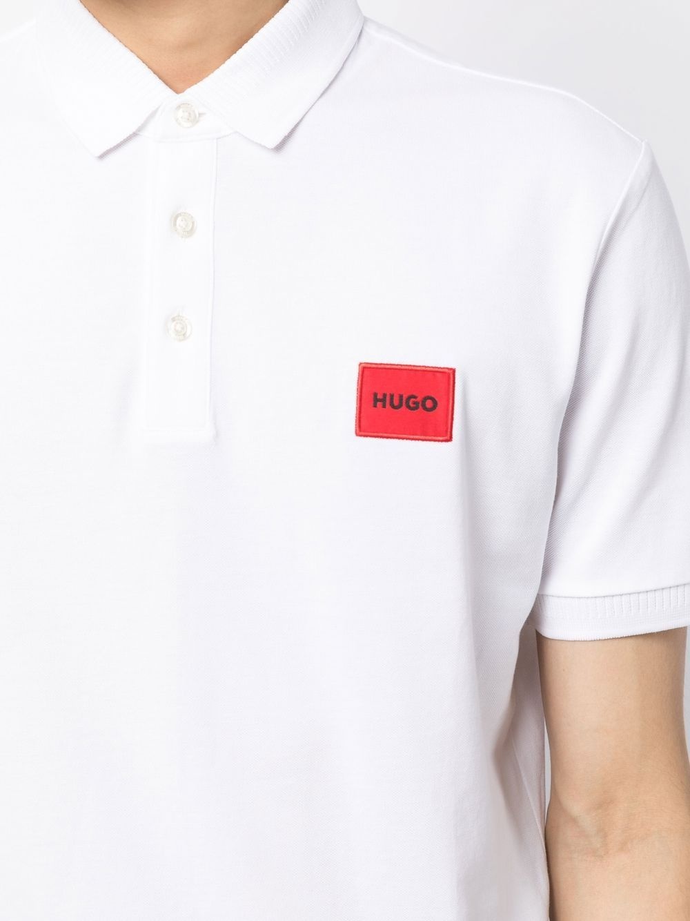 logo-patch cotton polo shirt - 5