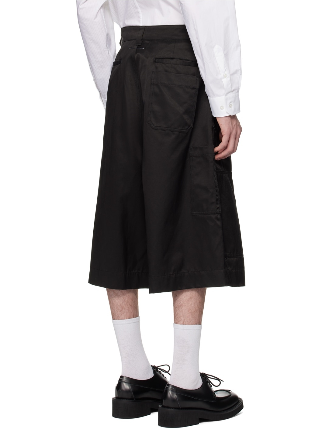Black Paneled Shorts - 3