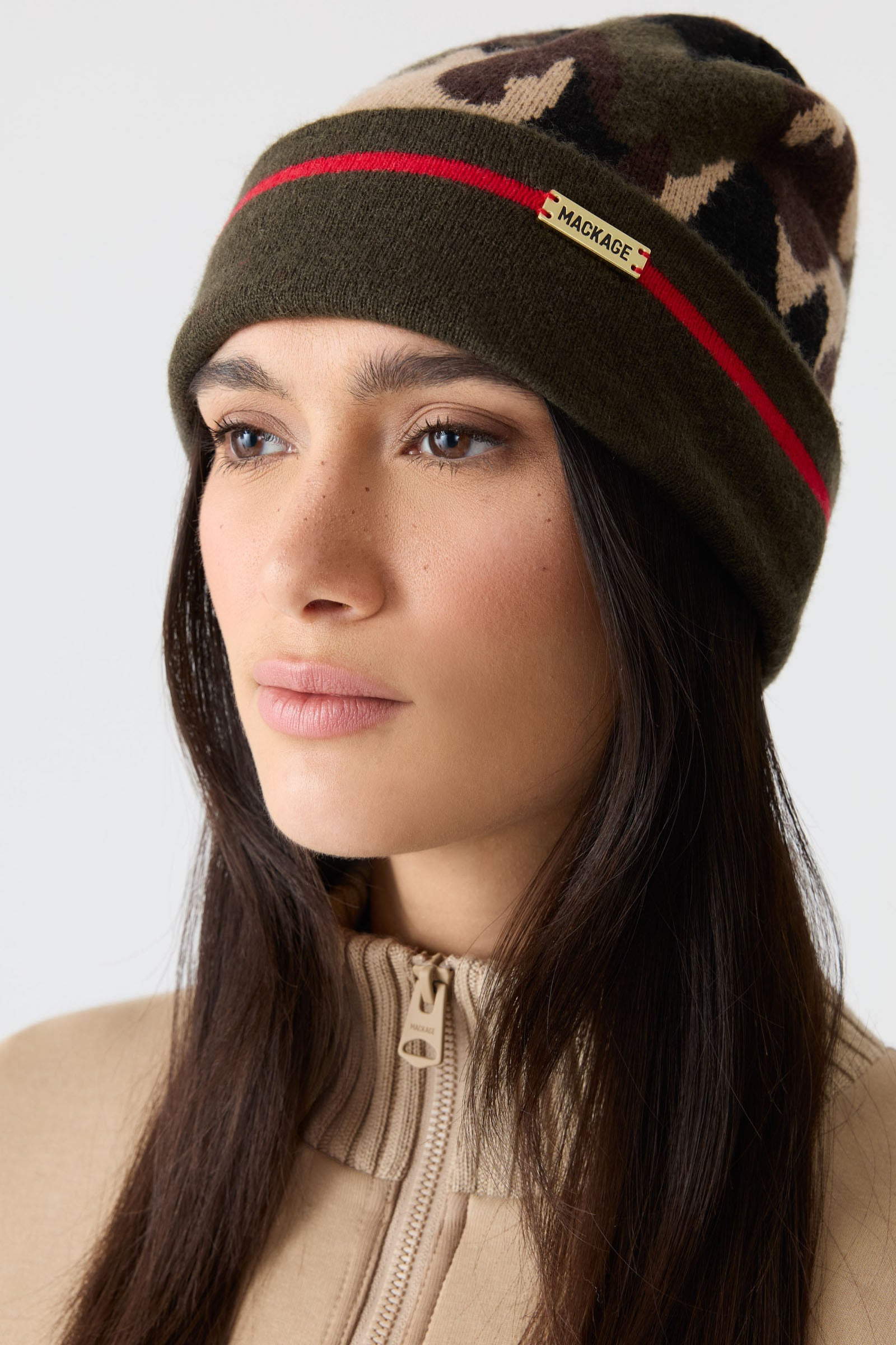 KIKO-CAMO Jacquard Camo Knit Beanie - 3