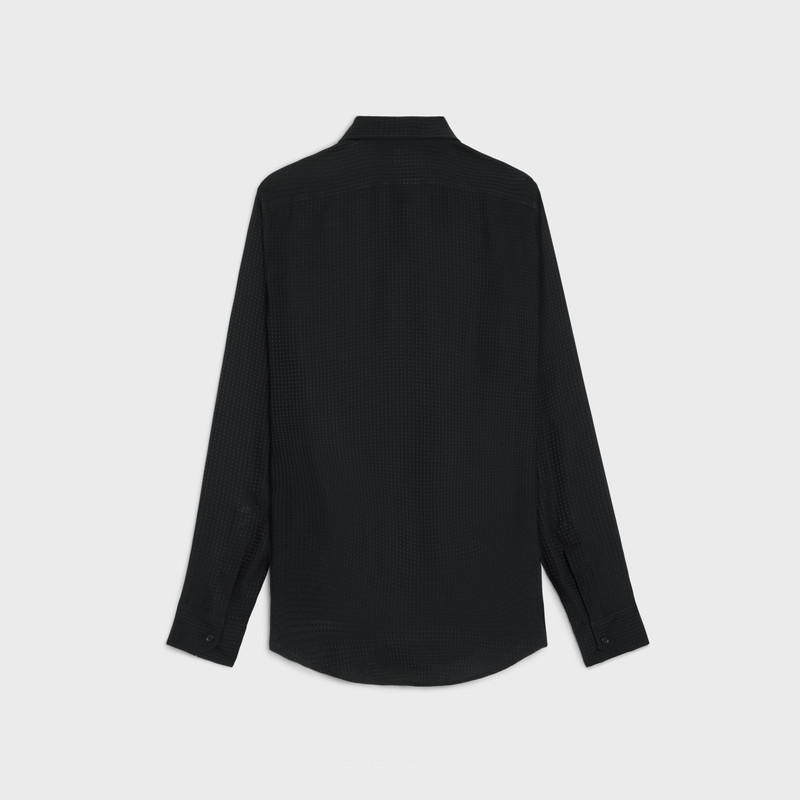 CELINE loose shirt in shiny matte printed silk outlook