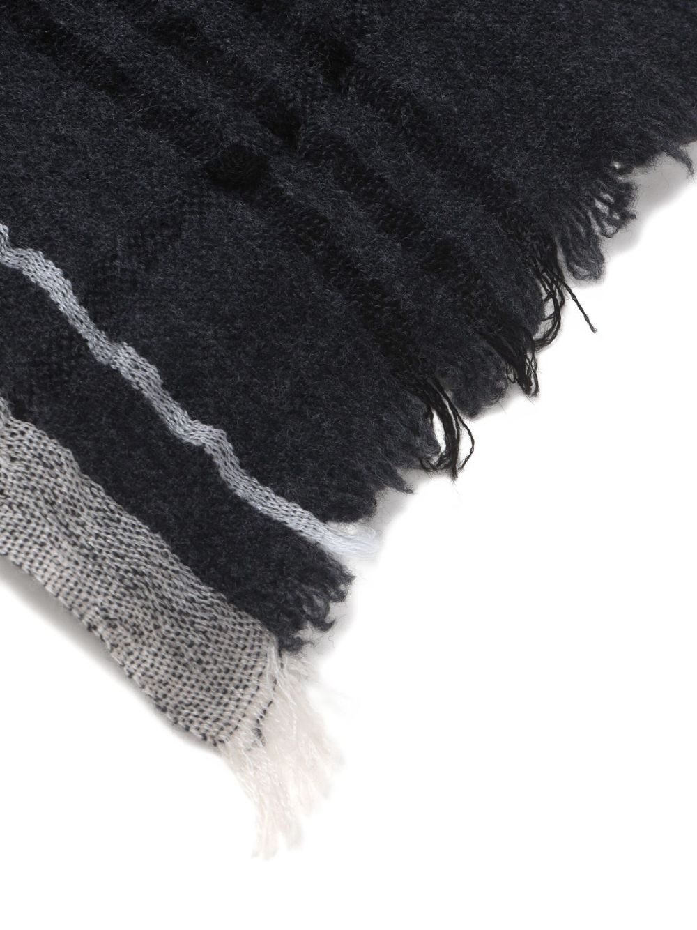 checked frayed-edge scarf - 3