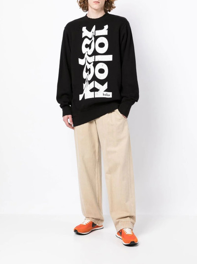 Kolor logo-print distressed sweatshirt outlook