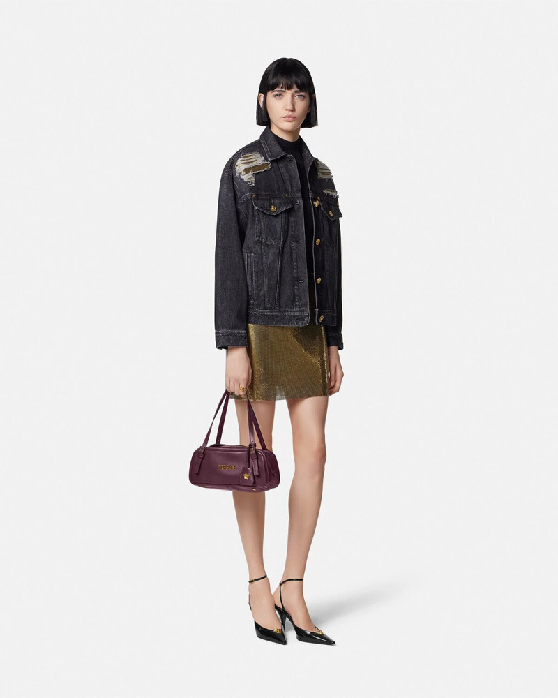 VERSACE Metal Mesh Denim Trucker Jacket outlook