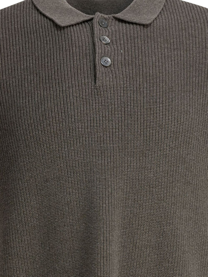 ribbed cotton-linen blend polo shirt 4