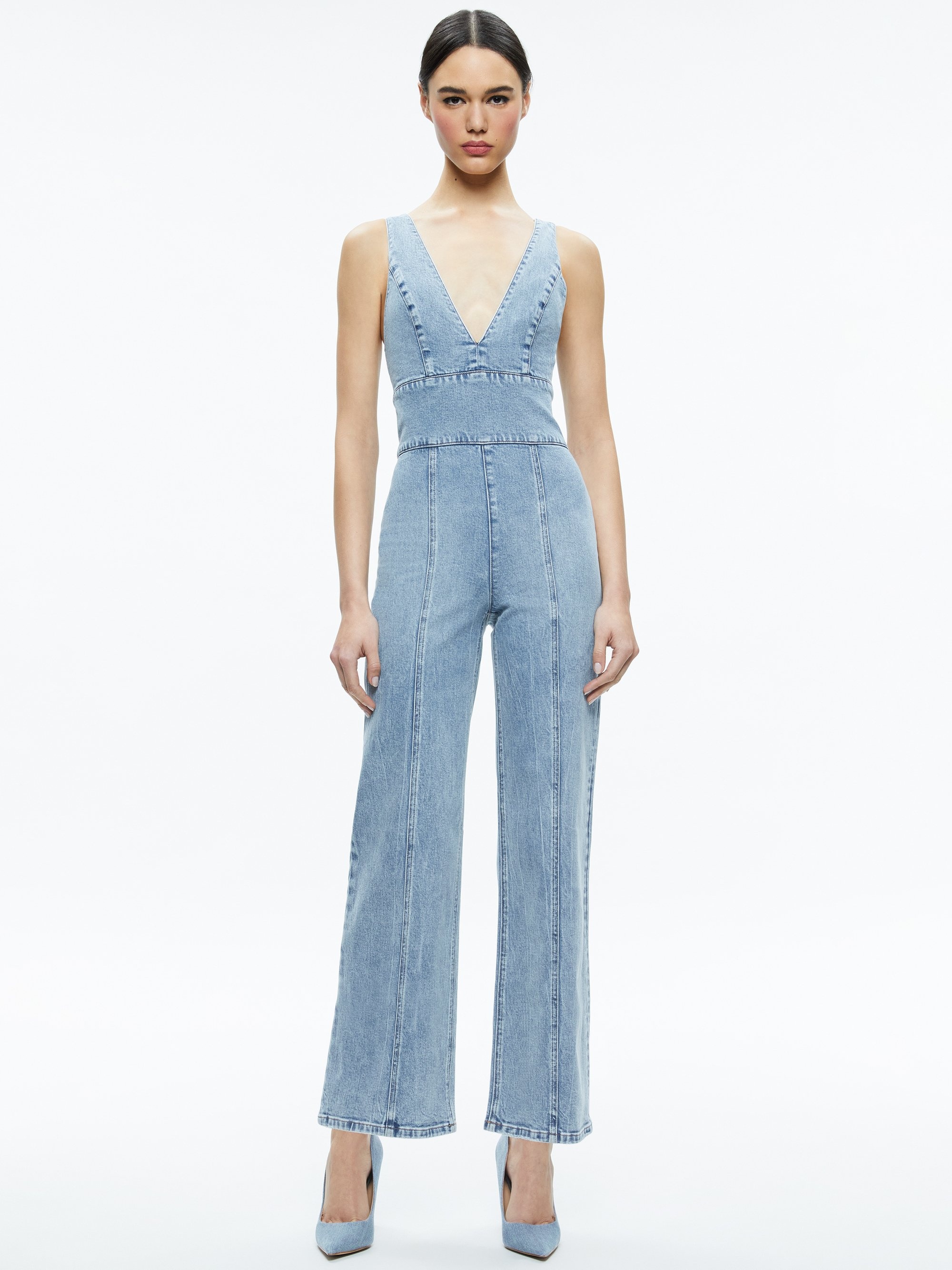 SANDRA DEEP V NECK JUMPSUIT - 2