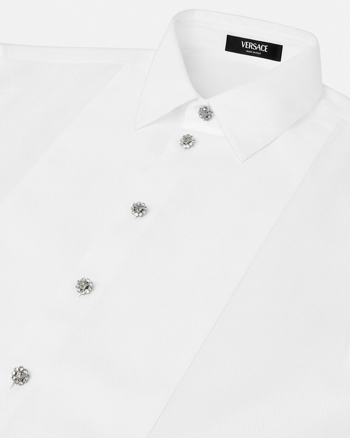 Crystal-Buttoned Piqué Formal Shirt - 2