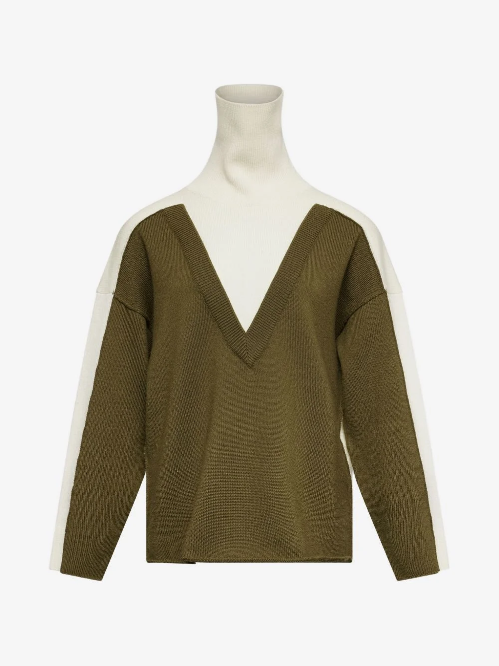 colour-block roll-neck sweater - 1